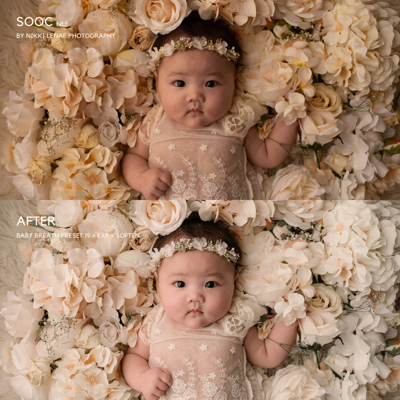 Baby Breath — 40 Presets Lightroom para Fotografía de Recién Nacidos