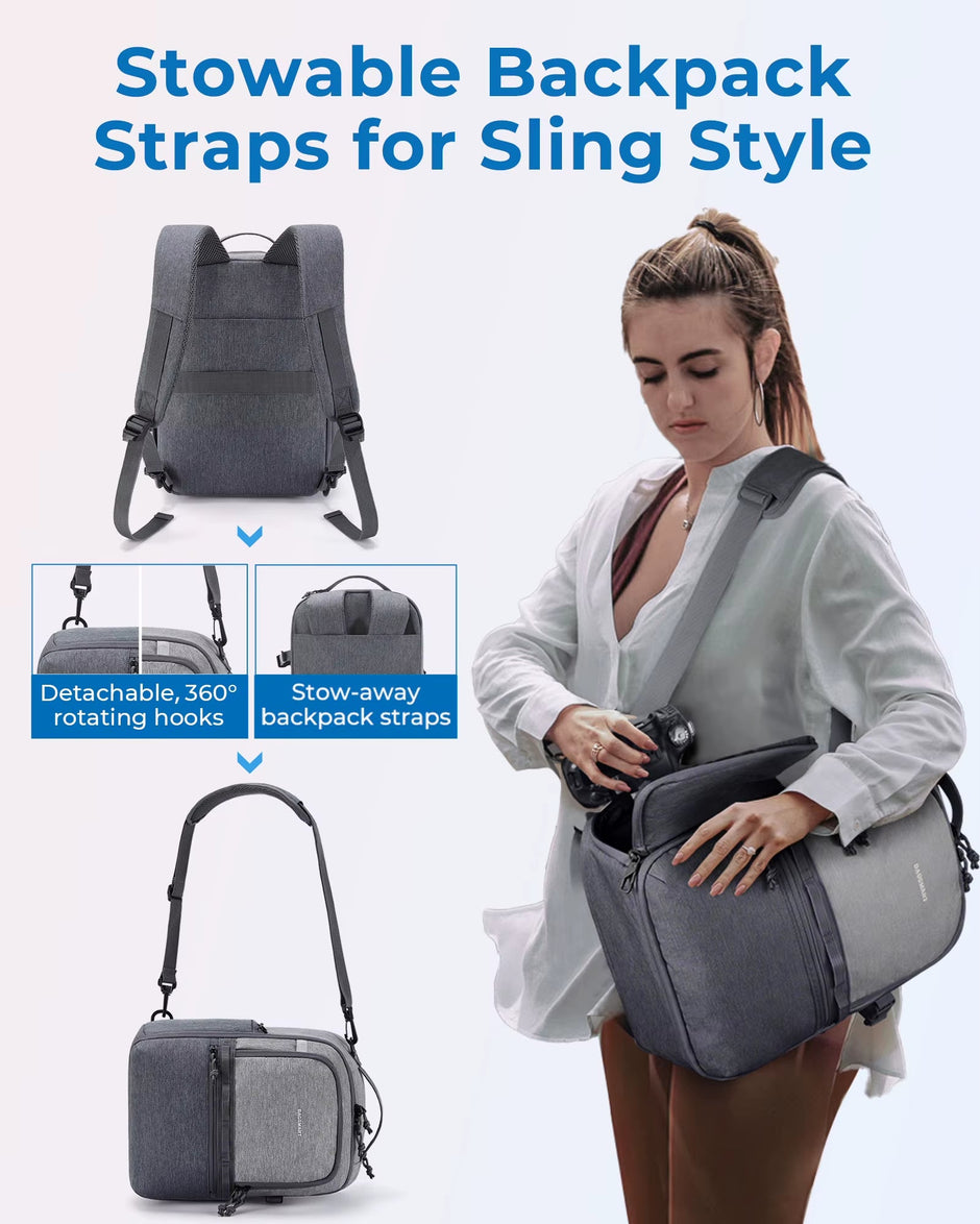BAGSMART 2-In-1 Anti-Theft Camera Backpack for Sony Canon Nikon - Visión Creativa