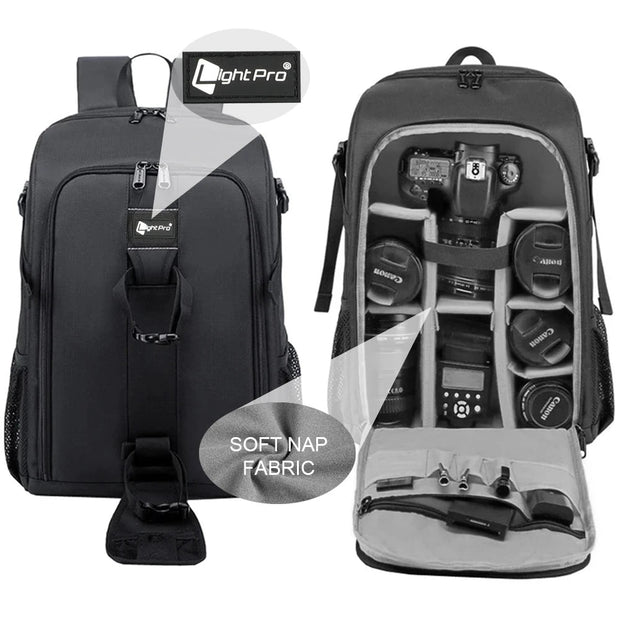 Waterproof DSLR Backpack with Rain Cover & Tripod Space - Visión Creativa 