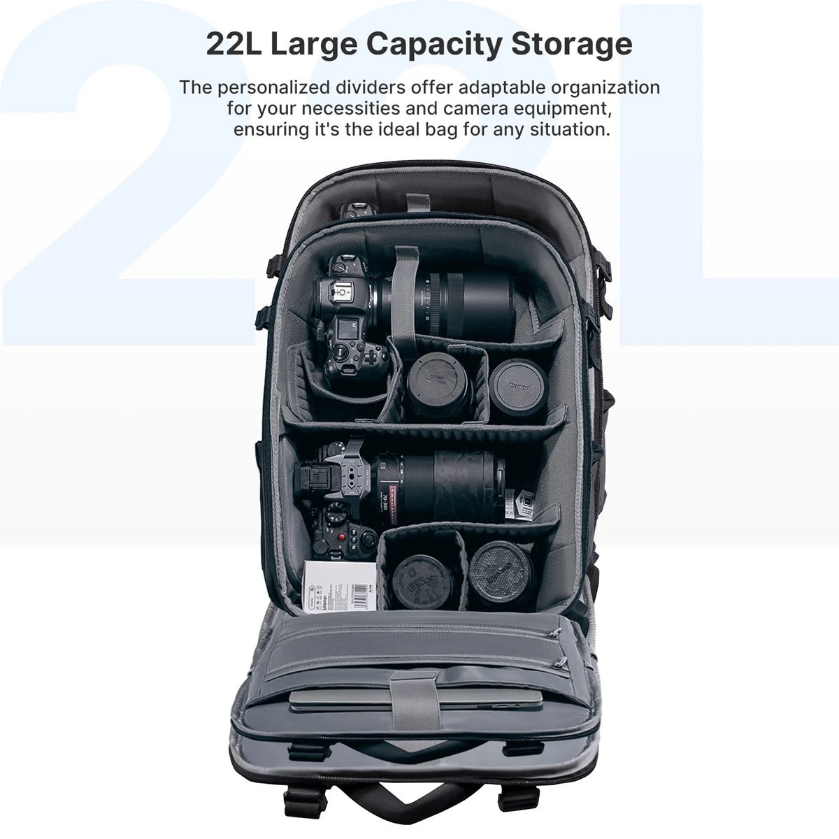 Ulanzi BP09 Camera Backpack - 22L Waterproof Travel Bag with Tripod Holder - Visión Creativa