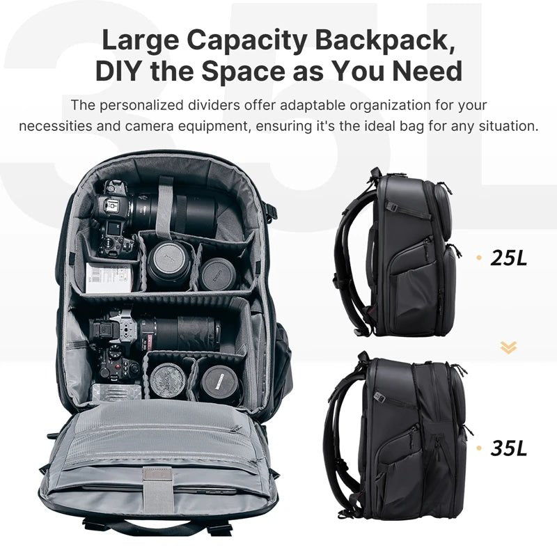 BP10 35L Hardshell Camera Backpack - Splash-Proof Photography Bag - Visión Creativa
