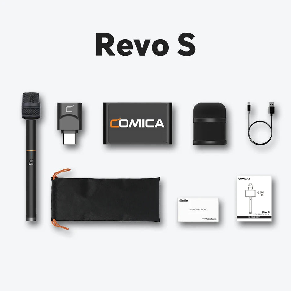 Comica Revo S Wireless Reporter Microphone for Smartphone Windows for Podcasting, Report, Interview, Video Recording, Live Strea - Visión Creativa
