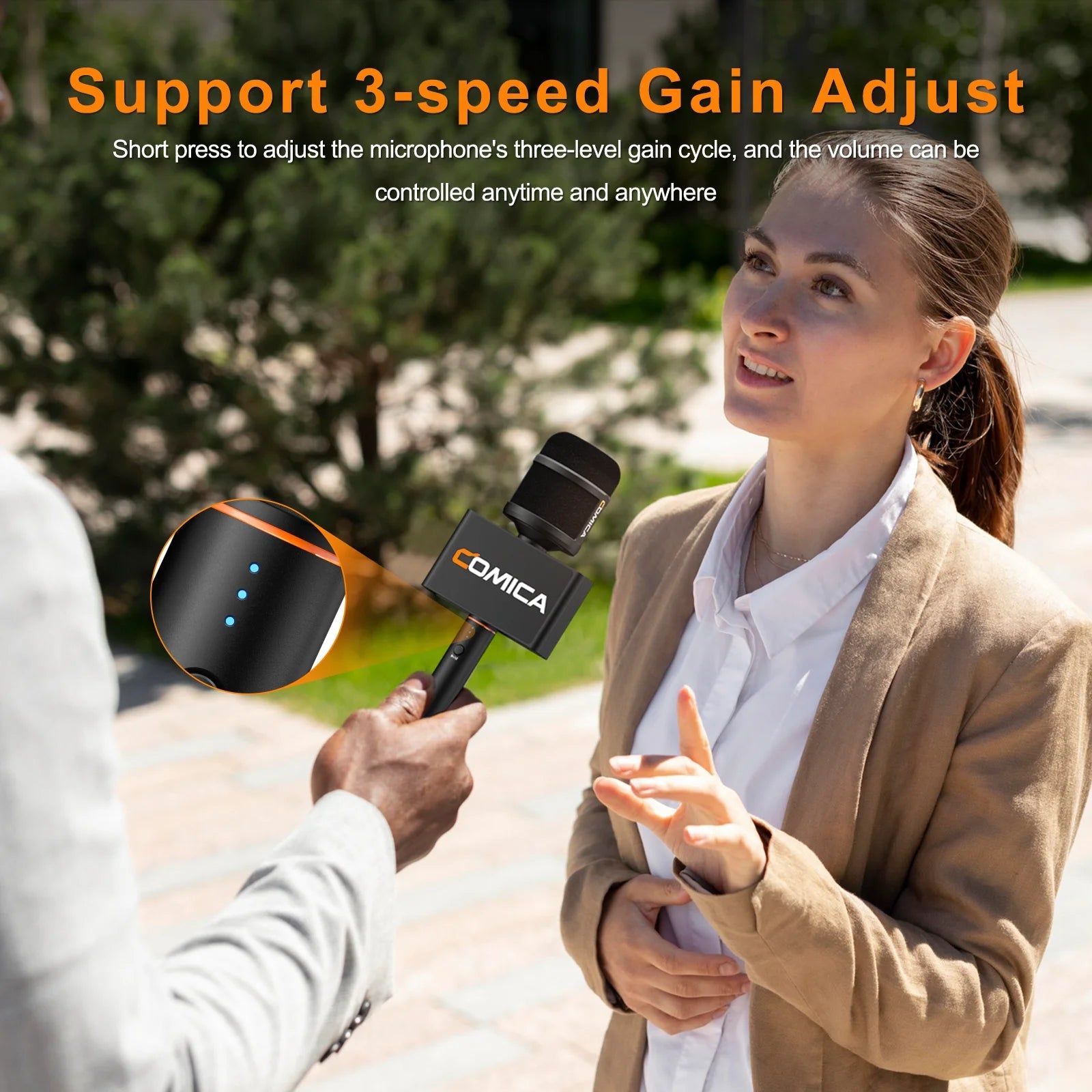 Comica Revo S Wireless Reporter Microphone for Smartphone Windows for Podcasting, Report, Interview, Video Recording, Live Strea - Visión Creativa