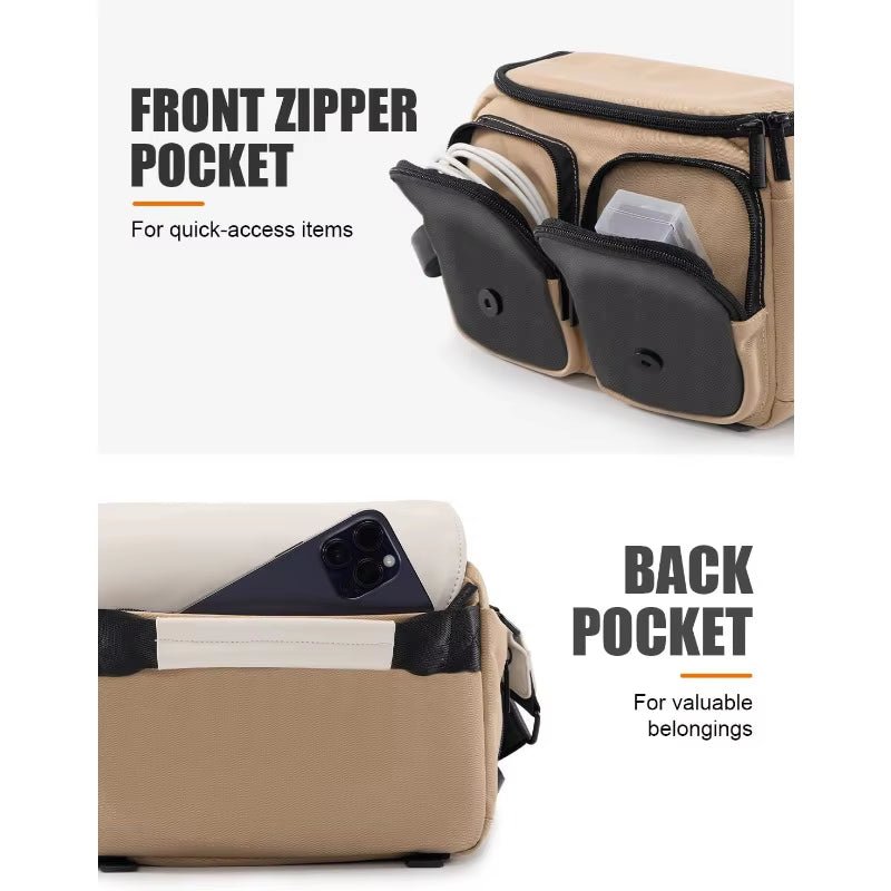 Cwatcun Camera Shoulder Bag Compact Camera Box, Small Waterproof Camera Messenger Bag,Tripod Stand Canon, Nikon, SONY, Fujifilm - Visión Creativa