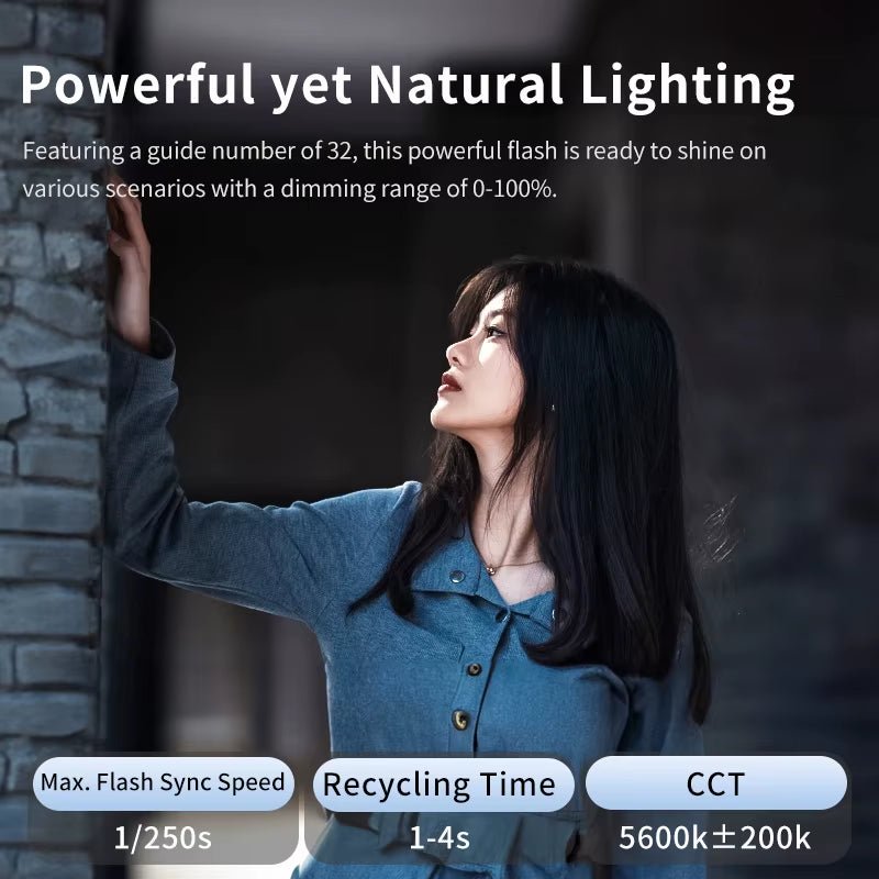 Ulanzi F32 Wireless Camera Flash Speedlite for Sony, Canon, Nikon, Fuji, Olympus, Pentax flash
