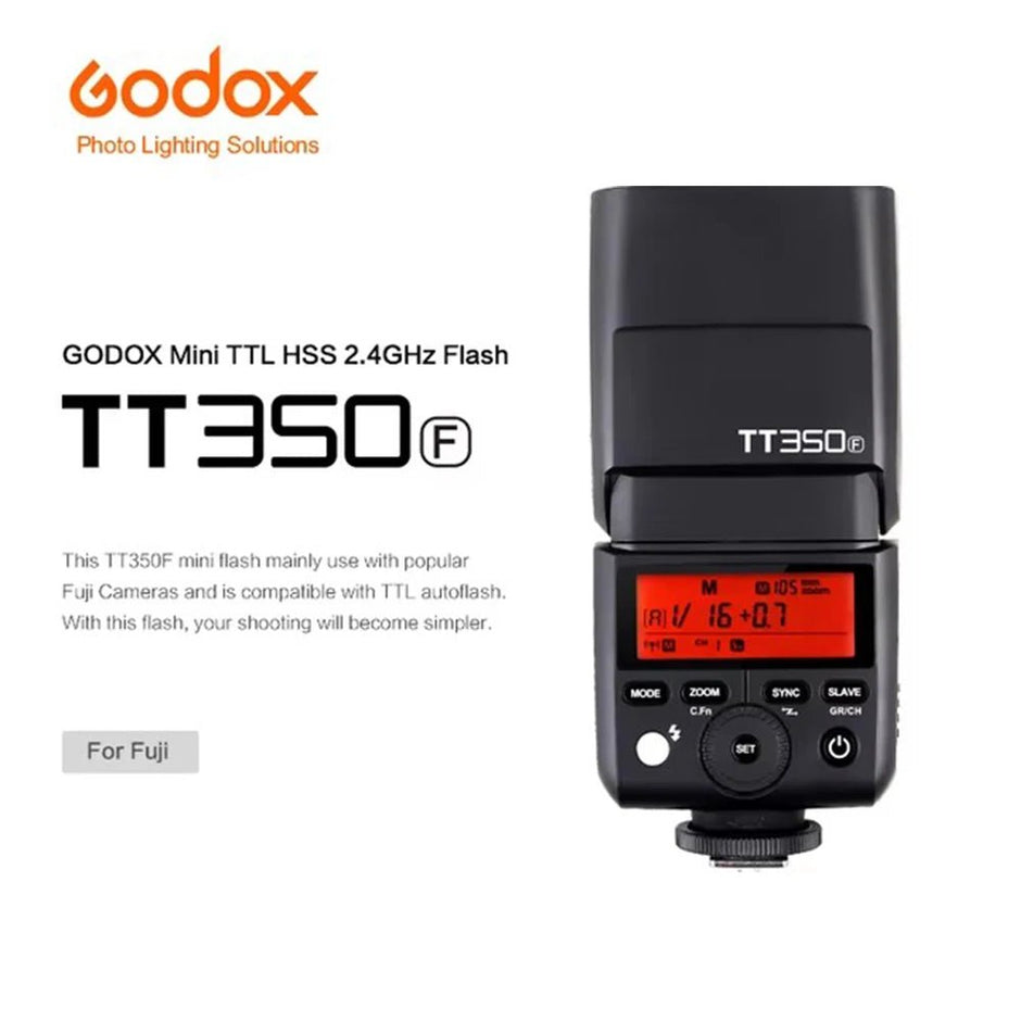 Godox Tt350S TTL Camera Flash 1/8000S High - Speed 2.4G HSS Wireless Speedlite Flash for Sony Nikon Canon for Olympus Fuji - Visión Creativa