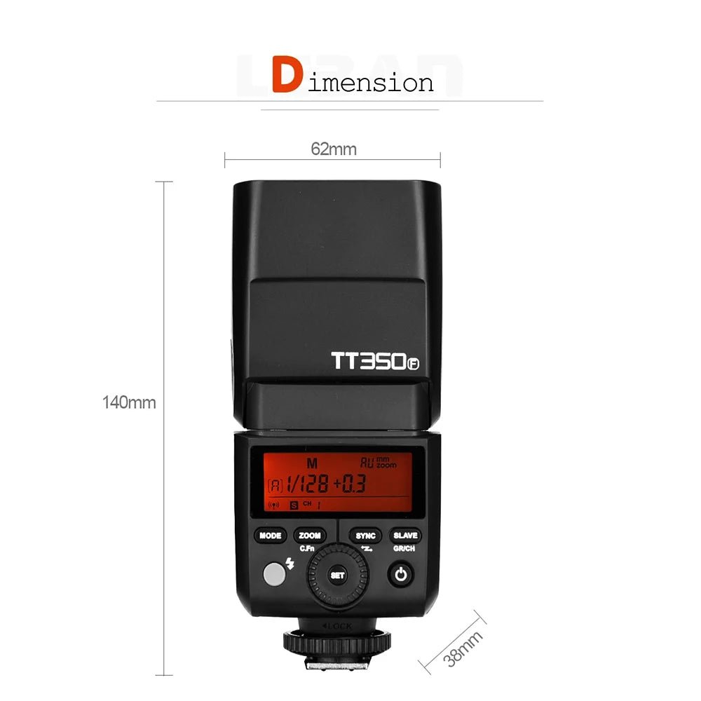 Godox Tt350S TTL Camera Flash 1/8000S High - Speed 2.4G HSS Wireless Speedlite Flash for Sony Nikon Canon for Olympus Fuji - Visión Creativa