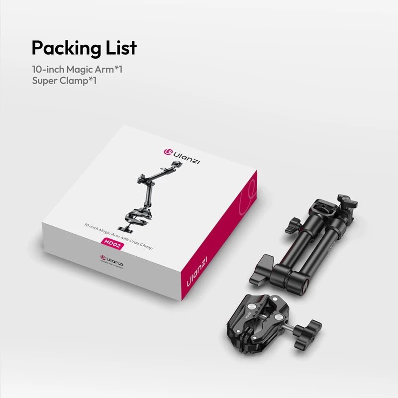 Ulanzi HD02 10" Magic Arm Kit with Super Clamp for Tripod Camera & Fill Light - Visión Creativa 