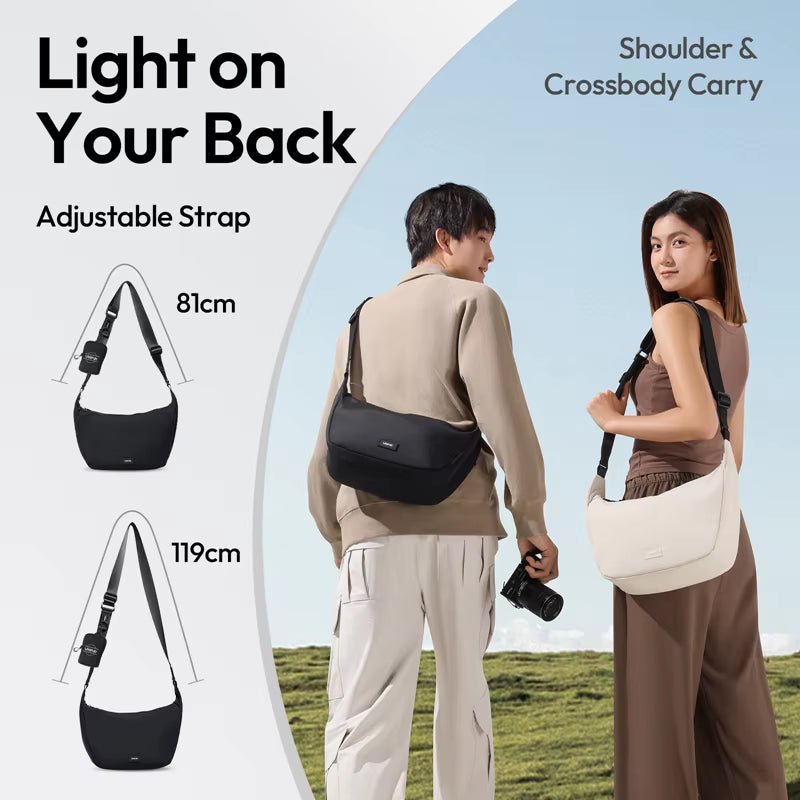 Ulanzi HMN1 Lunar Sling Bag - White/Black Crossbody Camera Travel Bag - Visión Creativa 