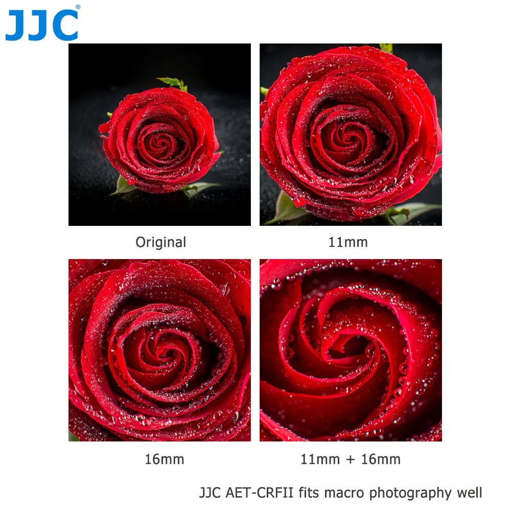 JJC RF Mount Auto Focus Macro Extension Tube Ring Set for R50 R7 R8 R5 R6 R10 EOS R RP R3 R6 Mark II R100 RF Mount Len - Visión Creativa