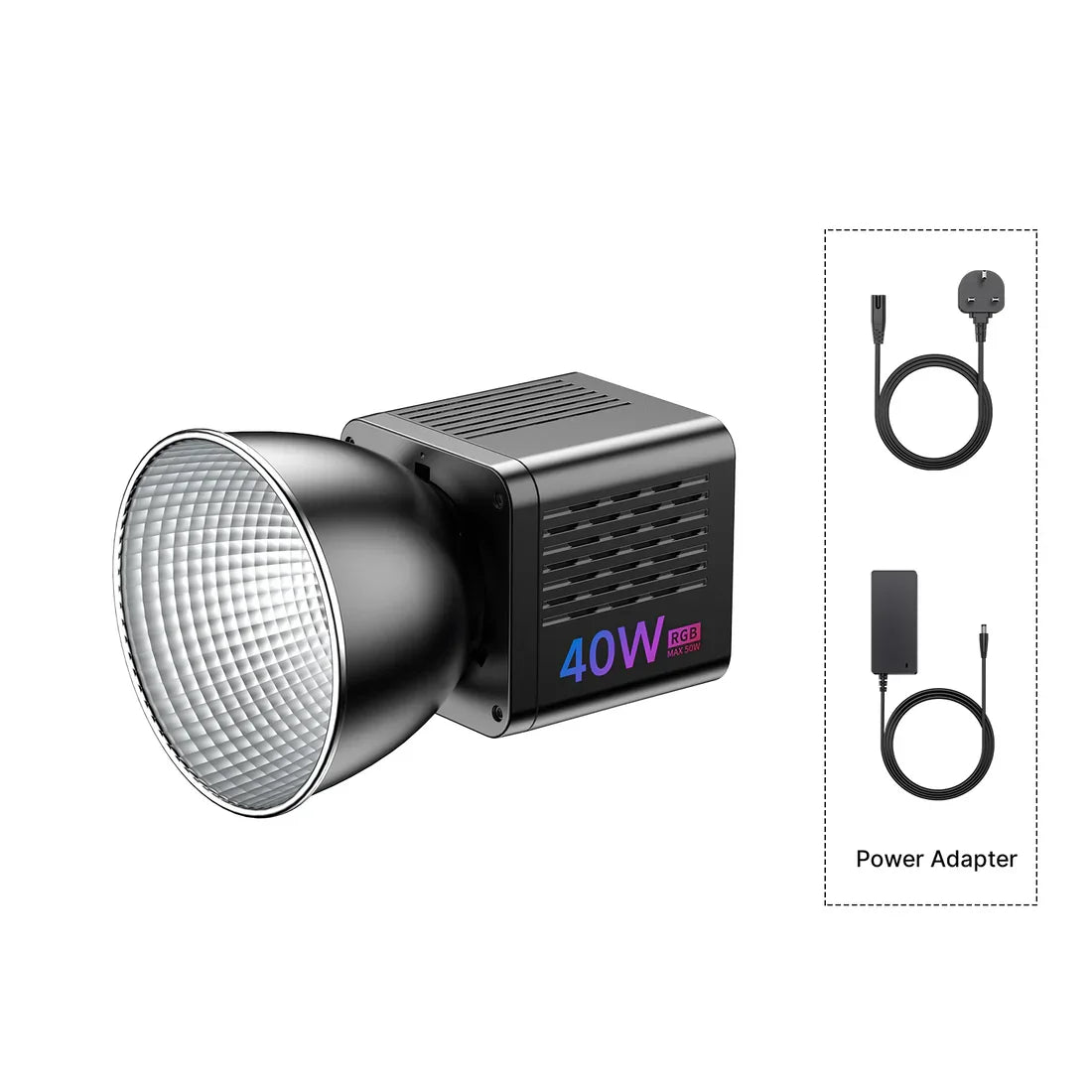 L024 40W RGB Video Light 2500 - 6500K Bi - Color 0 - 359° RGB COB Light Mini Bowens Mount Fill Light 3400Mah COB Light - Visión Creativa
