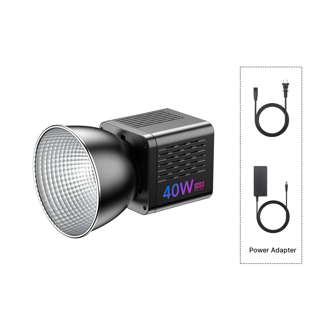 L024 40W RGB Video Light 2500 - 6500K Bi - Color 0 - 359° RGB COB Light Mini Bowens Mount Fill Light 3400Mah COB Light - Visión Creativa