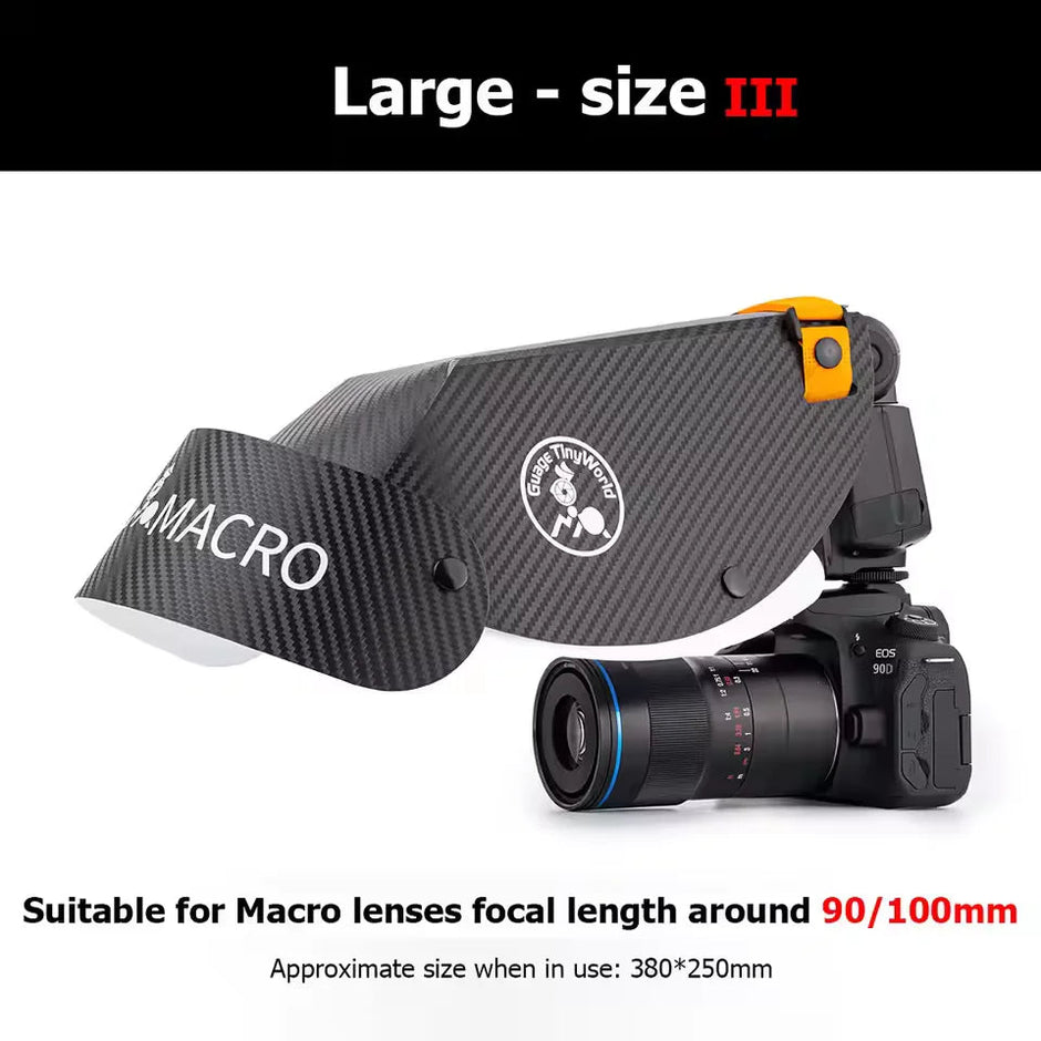 Large Size Universal Flash Diffuser Softbox Speedlight Reflector Snoot Camera Accessories for Macro Lens Shooting Upgraded - Visión Creativa