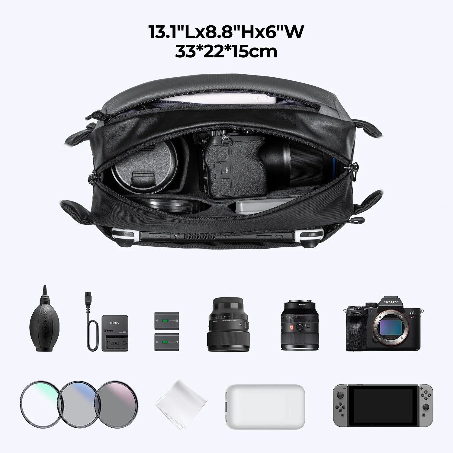 Lightweight Camera Sling Bag 10L Photography Shoulder Bag for Digital Canon/Nikon/Sony Camears/Dji Mavic Drone Pouch - Visión Creativa 