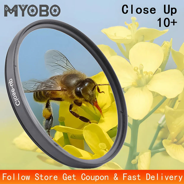 Macro Lens Filter Close up +10 Filter Kit - 37 40.5 43 46 49 52 55 58 62 67 72 77 82 Mm for DSLR SLR Camera Filter Set - Visión Creativa
