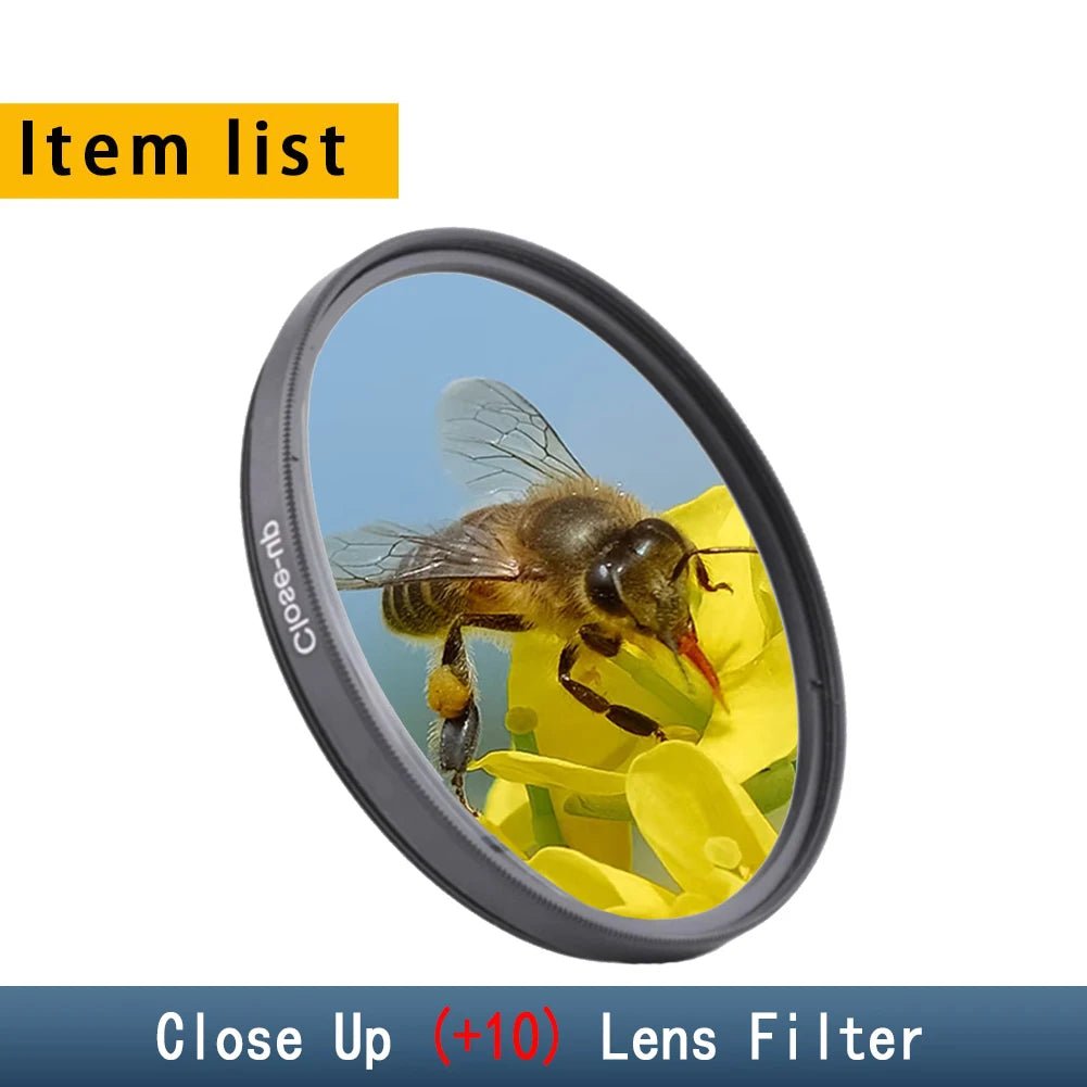 Macro Lens Filter Close up +10 Filter Kit - 37 40.5 43 46 49 52 55 58 62 67 72 77 82 Mm for DSLR SLR Camera Filter Set - Visión Creativa