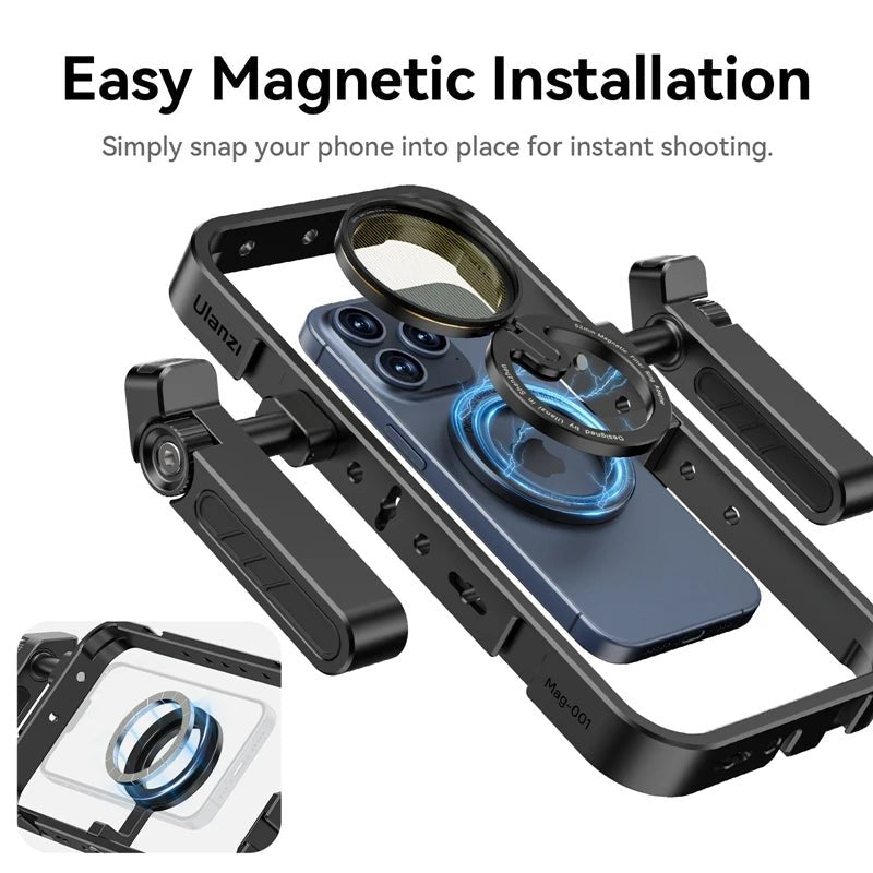 MG-001 Magnetic Phone Cage for iPhone - Double-Sided Magnetic Ring accesories