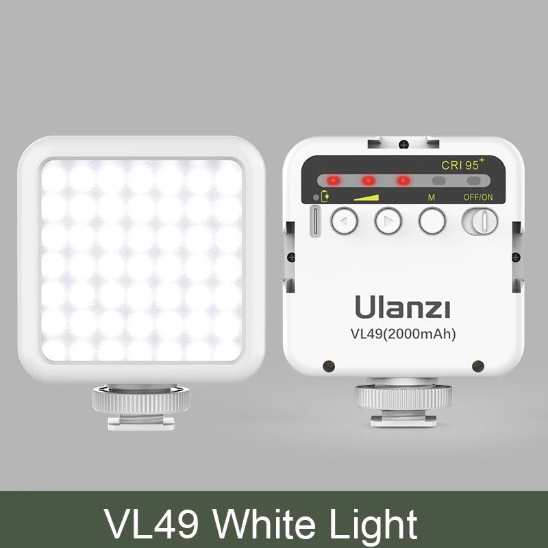 Mini Portable LED Video Light Kit with Triple Cold Shoe & Rechargeable Battery - Visión Creativa