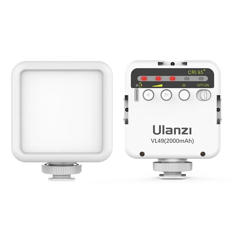 Mini Portable LED Video Light Kit with Triple Cold Shoe & Rechargeable Battery - Visión Creativa