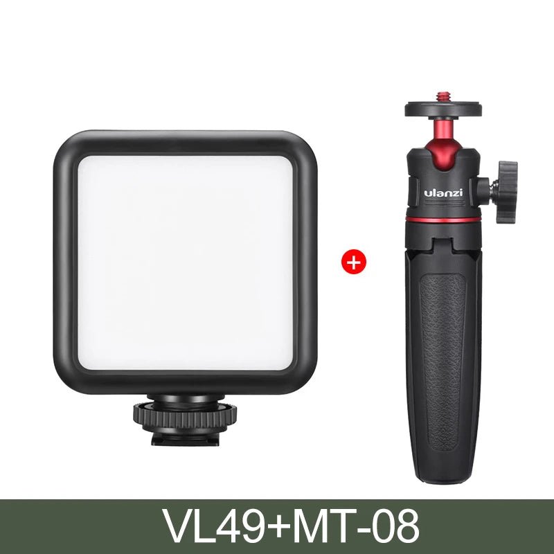 Mini Portable LED Video Light Kit with Triple Cold Shoe & Rechargeable Battery - Visión Creativa