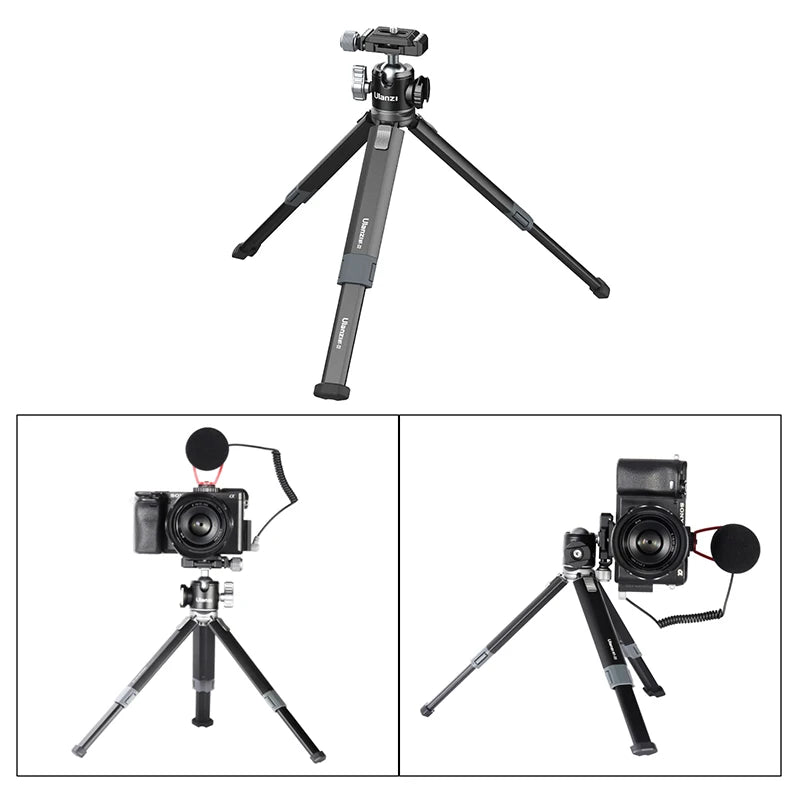 MT-24 Metal Table Tripod with Cold Shoe - Vlog DSLR Camera Phone Stand tripods