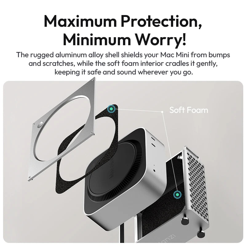 Ulanzi QT01 Aluminum Case for Mac Mini M4/M4 Pro - Rapid Cooling. - Visión Creativa