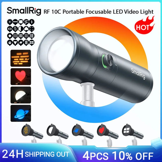 RF 10C RGB LED Photography Flashlight 7500Mah 4 Color Fill Ambient Light W 20 Patterned Light Filters, Video Light 4634 - Visión Creativa 