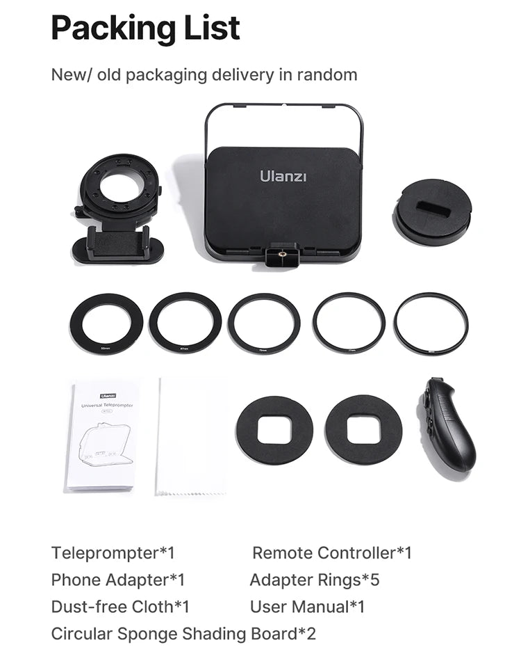 Ulanzi RT02 Portable Mini Teleprompter - Ideal for Video Recording and Live Streaming Rt02 (29) accesories