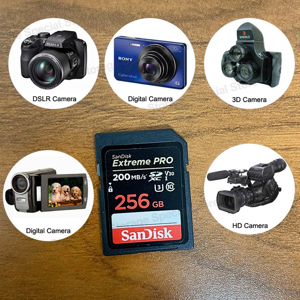 SD Card Extreme PRO 32G 64G 128GB 256GB 512GB 1TB UHS-I V30 4K C10 High Speed Memory Card for Camera PC Original SD Card - Visión Creativa 
