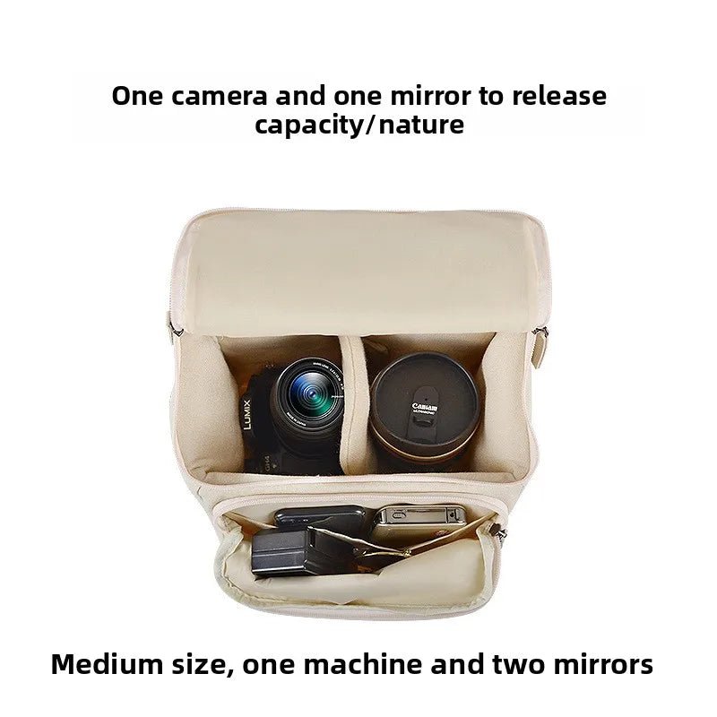 Japanese-Style Canvas Camera Bag, Retro Travel Mirrorless DSLR Bag - Visión Creativa 