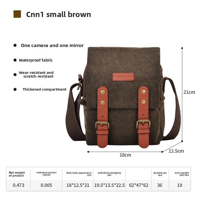 Japanese-Style Canvas Camera Bag, Retro Travel Mirrorless DSLR Bag - Visión Creativa 