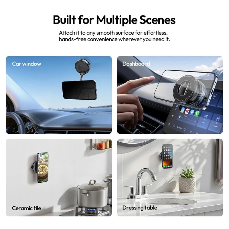 Ulanzi SK-25 Vacuum Suction MagMount - Magnetic Phone Mount for Car Window & Dashboard - Visión Creativa 