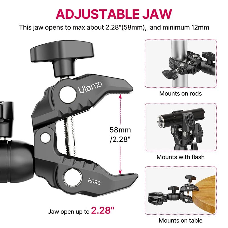 Super Clamp Magic Arm with Multi-Function Ball Head Clamp - Visión Creativa 