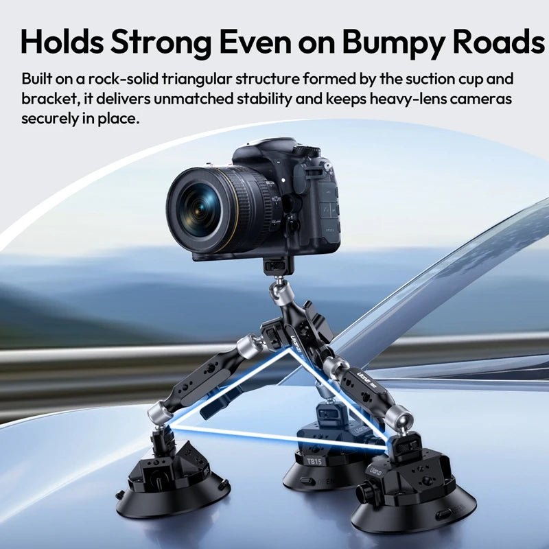 Ulanzi TB15 Double Suction Cup Mount for Camera - Vehicle Bracket - Visión Creativa 