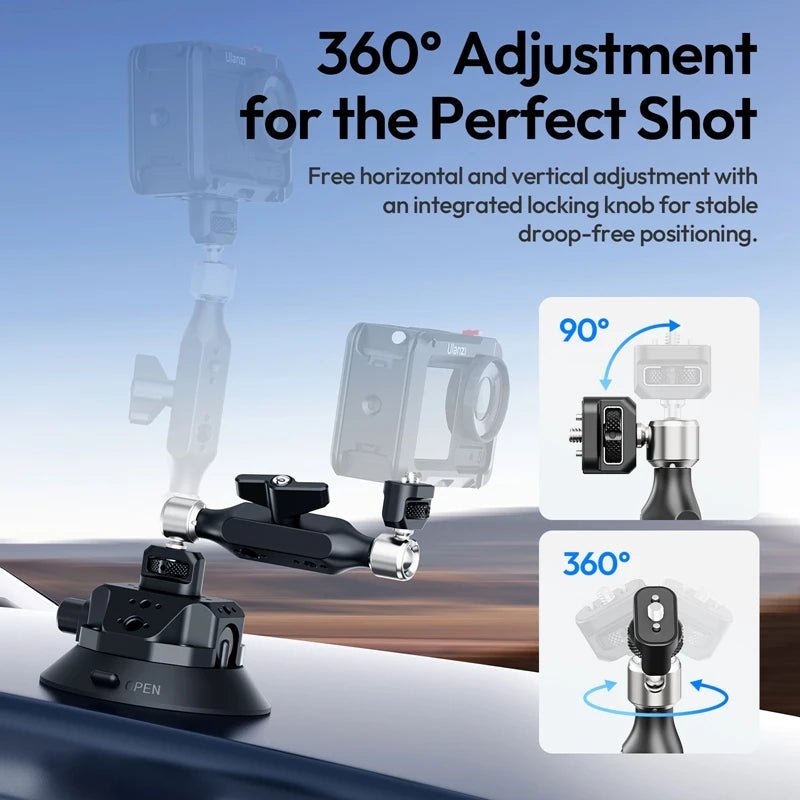Ulanzi TB15 Double Suction Cup Mount for Camera - Vehicle Bracket - Visión Creativa 