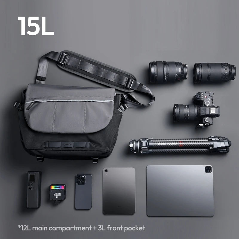 TE88 Camera Shoulder Bag: Cross-Body, 15L Capacity, Dividers - Visión Creativa 