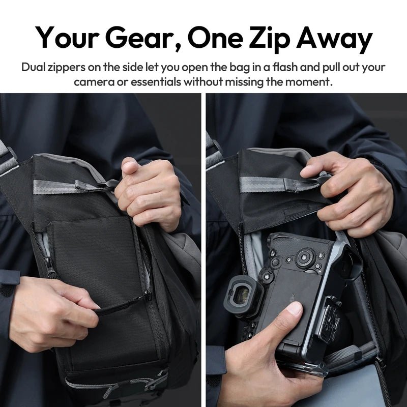 TE88 Camera Shoulder Bag: Cross-Body, 15L Capacity, Dividers - Visión Creativa 