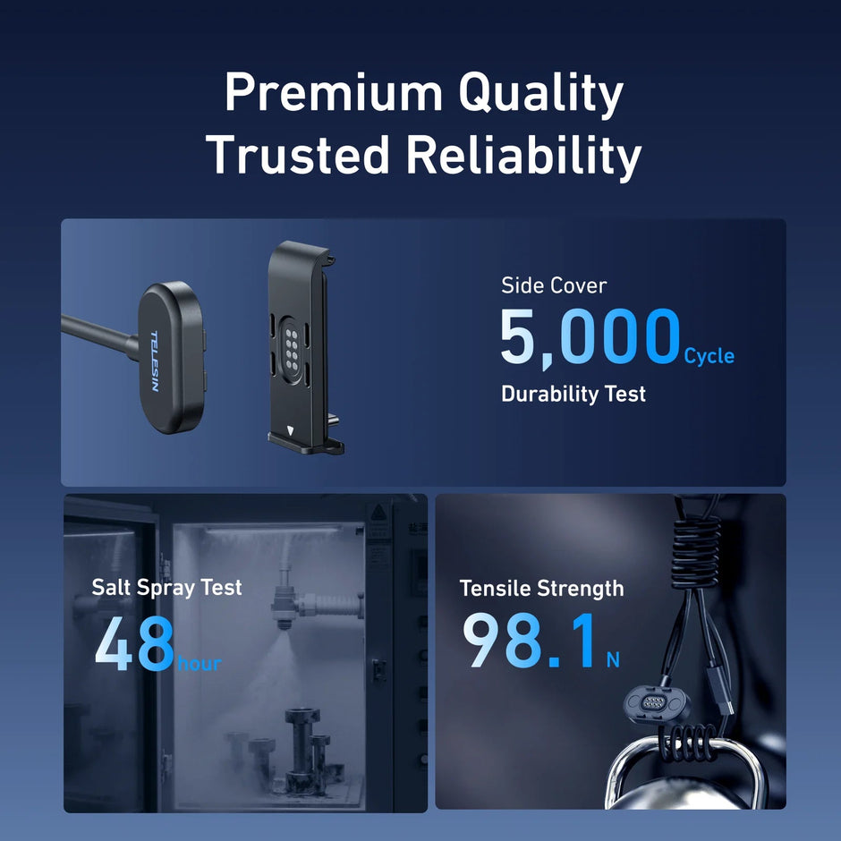 TELESIN Magnetic Waterproof Charging Cable Kit for Hero 9-13 - Visión Creativa 