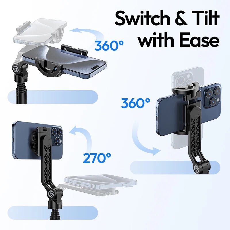 TT88 Overhead Selfie Stick Wireless Tripod Magsafe&Phone Clip for Iphone 16 15 14 Android with Hook for Overhead Shoot tripods