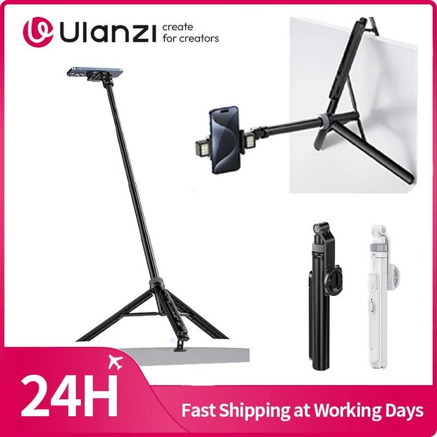 TT88 Overhead Selfie Stick Wireless Tripod Magsafe&Phone Clip for Iphone 16 15 14 Android with Hook for Overhead Shoot tripods