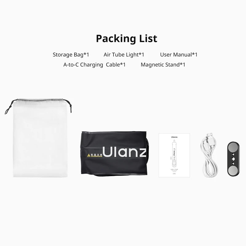 UA20 20W Portable Air Tube Light Foldable Bi-Color Fill Light for Live-Streaming Outdoor Fill Light Air Tube Light Ua20 (193) lights