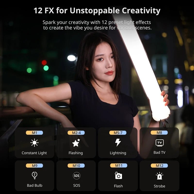 UA20 20W Portable Air Tube Light Foldable Bi-Color Fill Light for Live-Streaming Outdoor Fill Light Air Tube Light lights