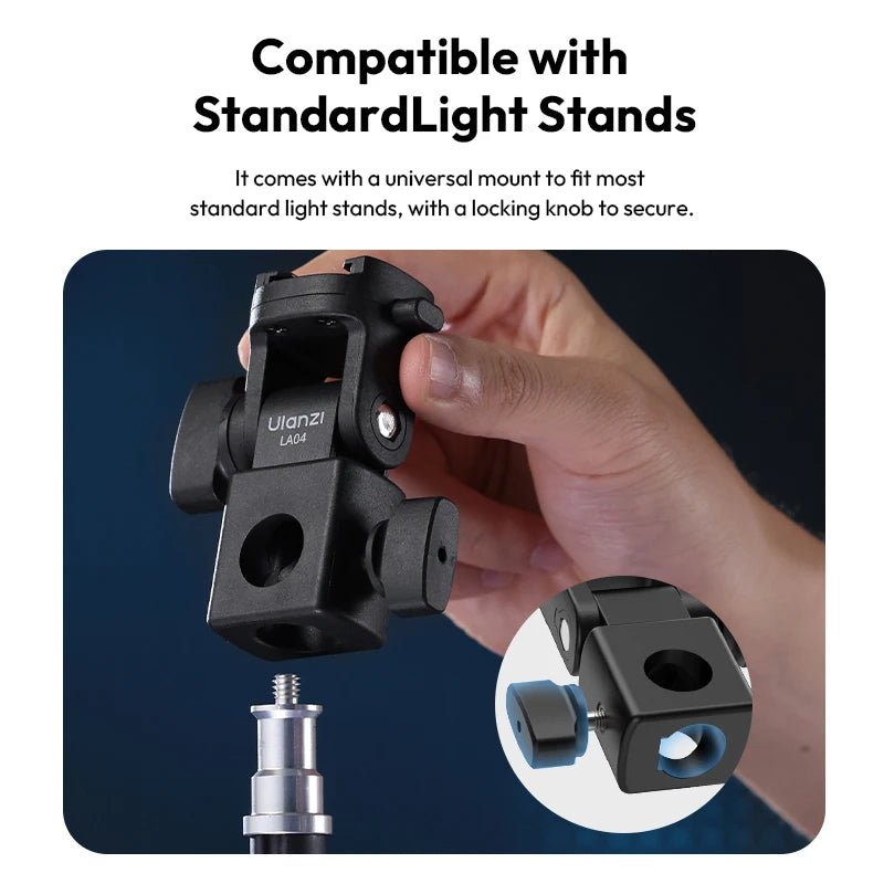 Ulanzi LA04 Light Stand Adapter - Angle-Adjustable for Camera Fill Light - Visión Creativa 