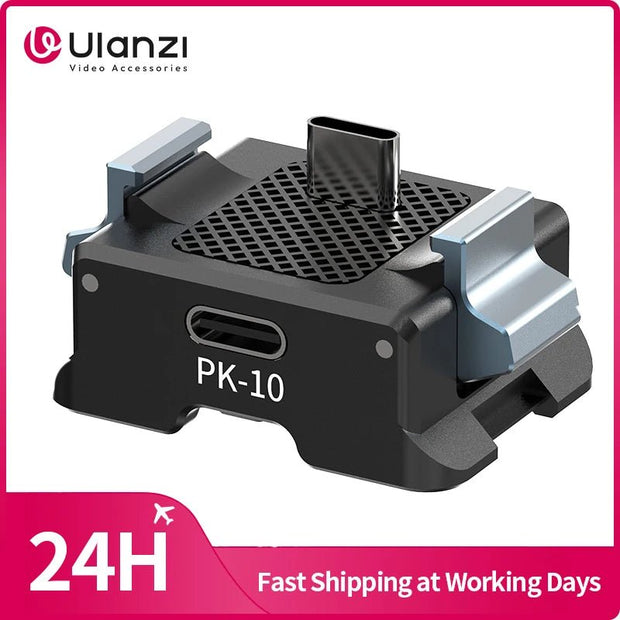 Ulanzi PK-10 Expansion Adapter for Osmo Pocket 3 with 1/4'' Thread Foldable 2-Prong Mount 2 Pcs (200004890) accesories