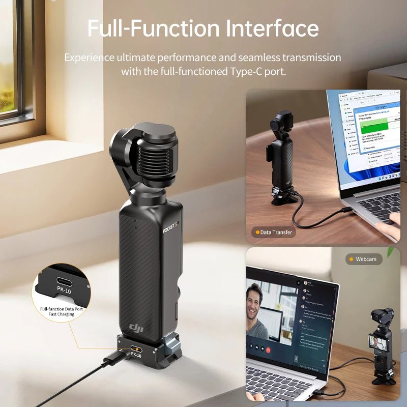 Ulanzi PK-10 Expansion Adapter for  Osmo Pocket 3 with 1/4'' Thread Foldable 2-Prong Mount - Visión Creativa 