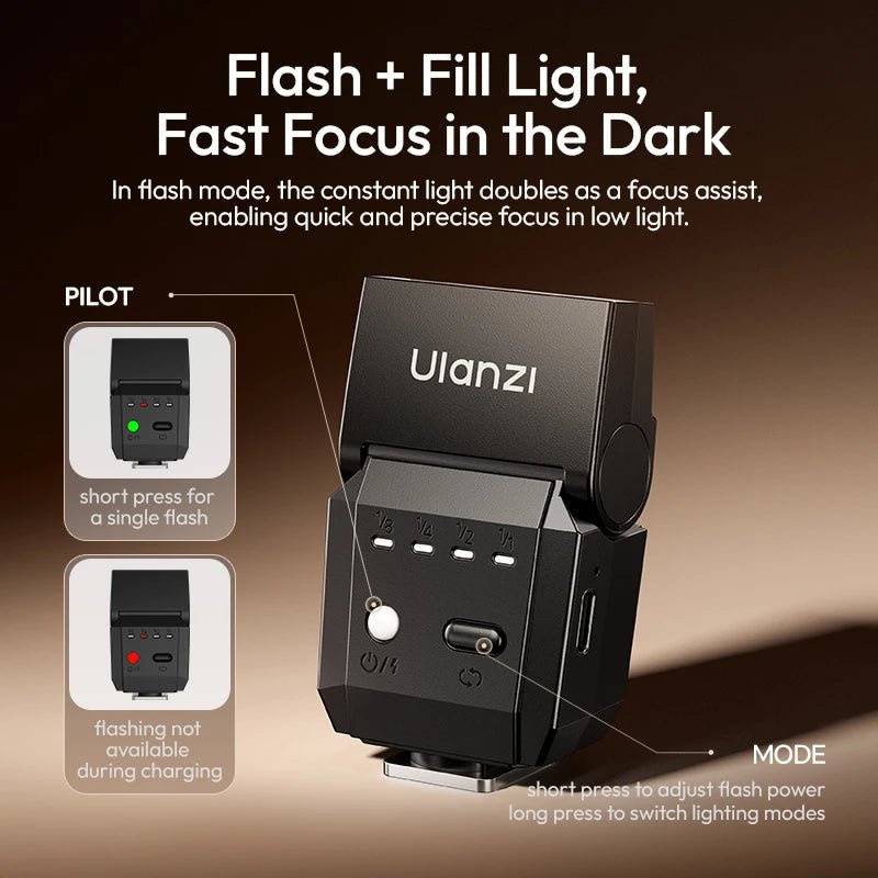 Ulanzi SL03 Spark Lite Camera Flash - Portable Fill Light for Sony, Canon, Nikon - Photography Flash flash