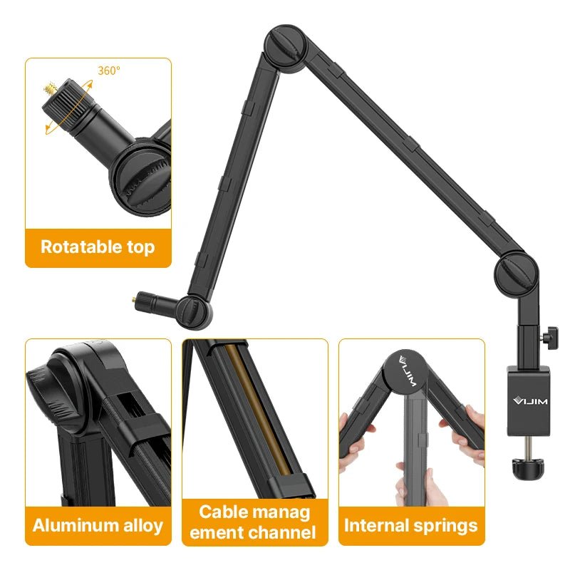 Ulanzi VIJIM LS25 Desk Setup Stand: Multifunctional Microphone Desktop Holder for Live Streaming microphones