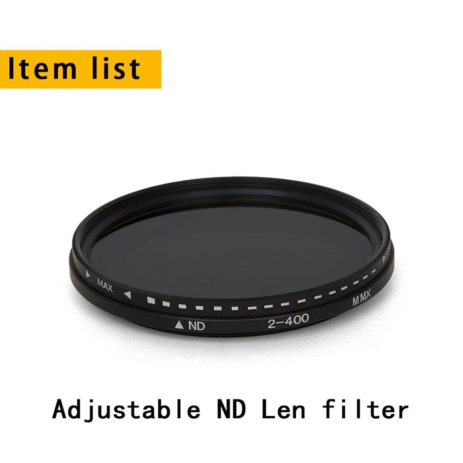 Variable ND Filter for Camera Adjustable Neutral Density Lens Filter (ND2-ND400) - 37 40.5 43 46 49 52 55 58 62 67 72 77 82 Mm - Visión Creativa 