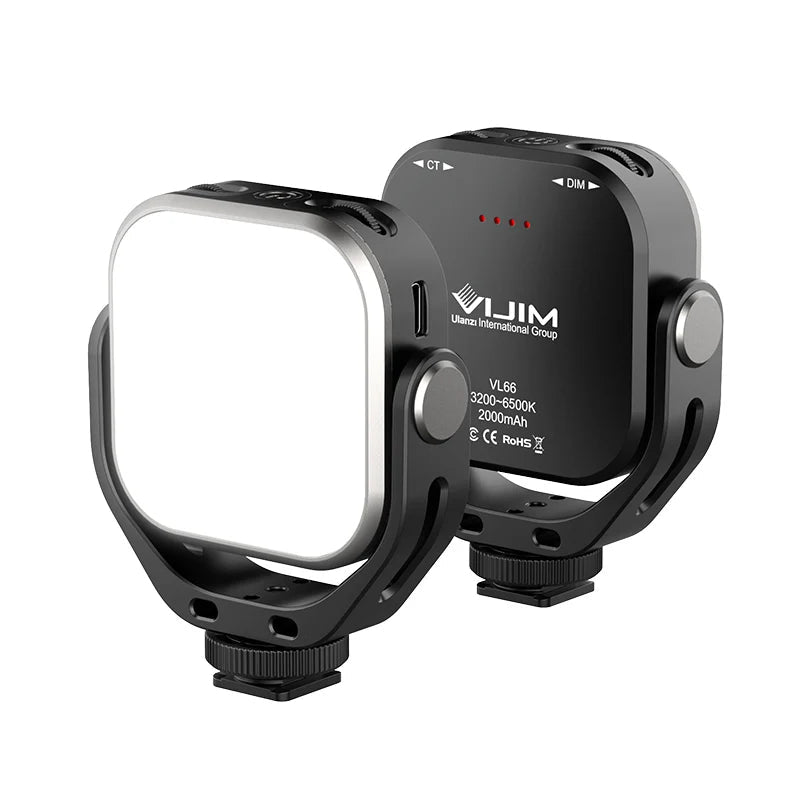 Vijim VL66 Adjustable LED Video Light with 360 Rotation - Portable Fill Light - Visión Creativa