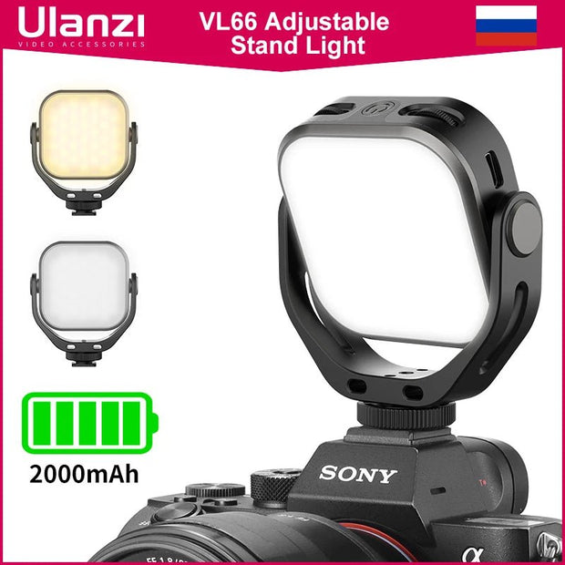 Vijim VL66 Adjustable LED Video Light with 360 Rotation - Portable Fill Light - Visión Creativa